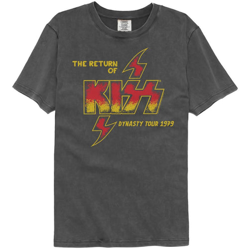KISS The Return Of KISS 1979 Adult Short-Sleeve Washed Black T-Shirt