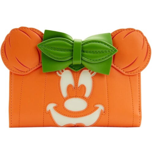Loungefly Disney - Glow Face Pumpkin Minnie Flap Wallet