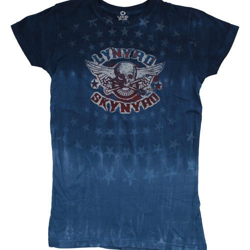 Lynyrd Skynyrd-Womens Skynyrd Stars Juniors Long Length Short-Sleeve T-Shirt