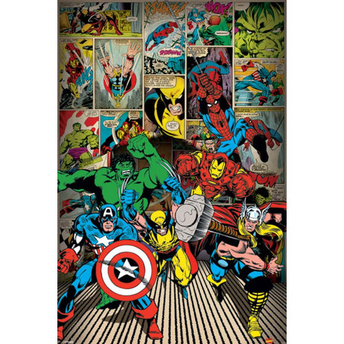 Marvel Comics Heroes Busting Out Poster - 24 In x 36 In