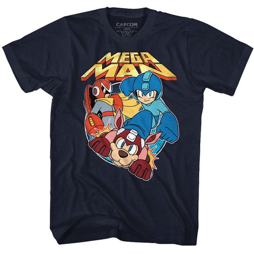 Mega Man Flat Colors Adult Short-Sleeve T-Shirt