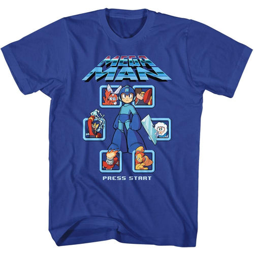 Mega Man Mm1 Select Screen Remix Adult Short-Sleeve T-Shirt