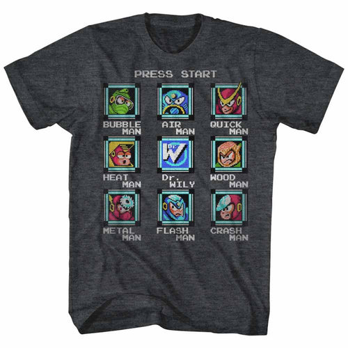 Mega Man Special Order Stage Select Adult S/S T-Shirt