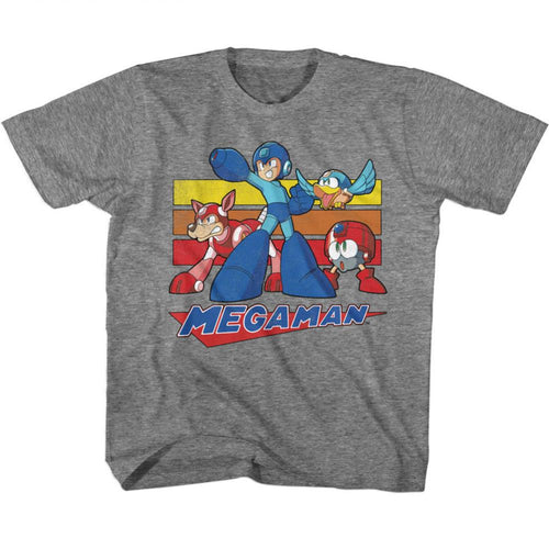 Mega Man Multi Color Rectangles Toddler Short-Sleeve T-Shirt