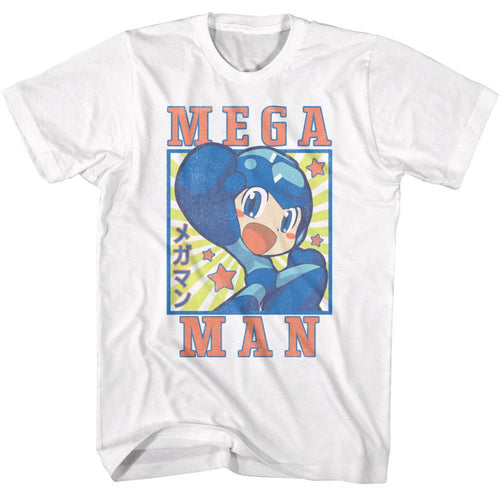 Mega Man Square And Stars Adult Short-Sleeve T-Shirt