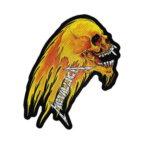 Metallica Flaming Skull Cut-Out Standard Woven Patch