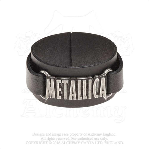 Metallica Logo Leather Wrist Strap