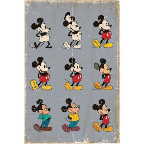 Mickey Evolution Poster - 24 In x 36 In