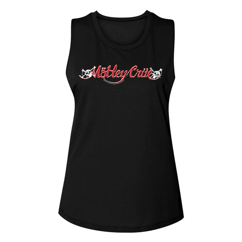 Motley Crue Red & White Logo Ladies Muscle Tank