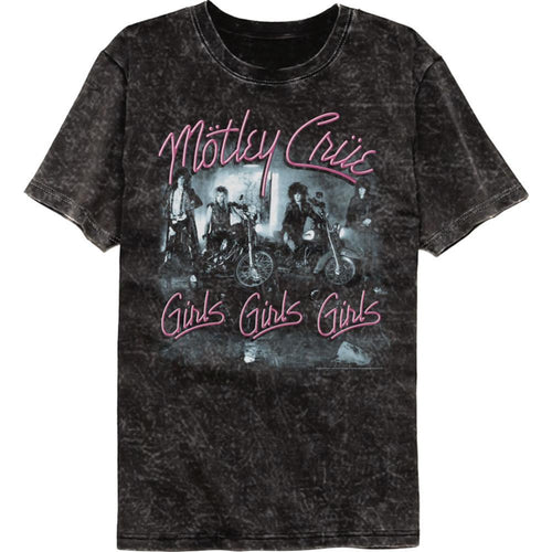 Motley Crue Girls Girls Girls Adult Short-Sleeve Mineral Wash T-Shirt