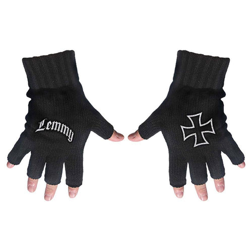 Motorhead Lemmy Logo & Iron Cross Unisex Fingerless Gloves