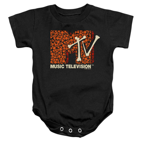 MTV Skull Filled Logo Infant's Cotton Short-Sleeve Snapsuit