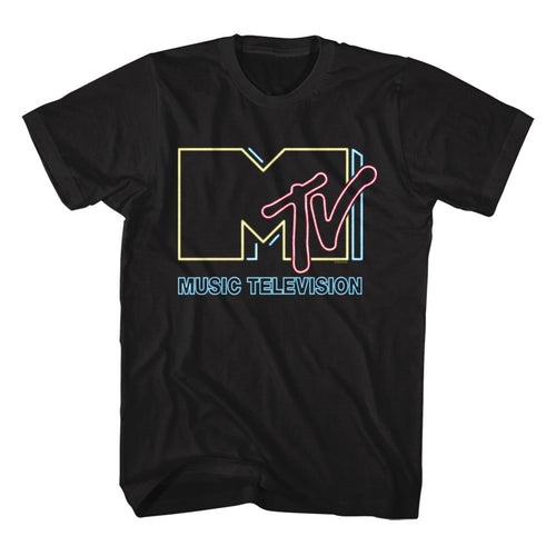 MTV Special Order Neon Sign Logo Adult Short-Sleeve T-Shirt