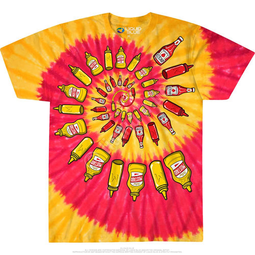 Mustard & Ketchup Spiral Tie-Dye T-Shirt