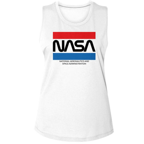 NASA Stripes Ladies Muscle Tank T-Shirt