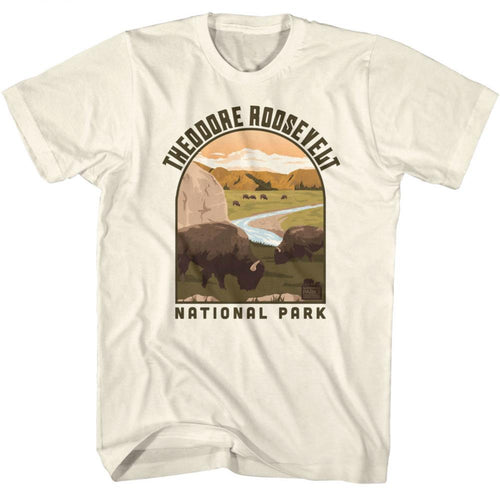 National Parks Theodore Roosevelt Landscape Shape Adult Short-Sleeve T-Shirt