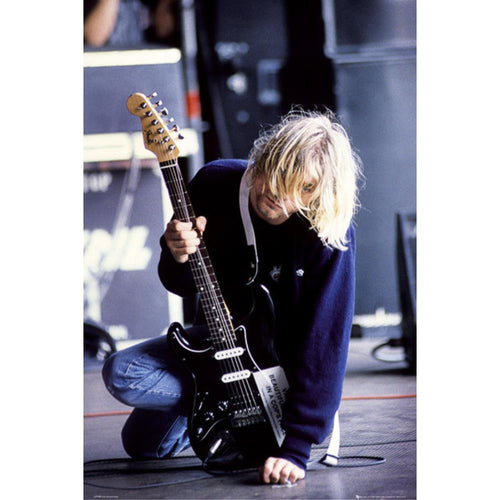 Nirvana Kurt Cobain On Knee Poster - 24 In x 36 In Posters & Prints