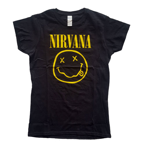 Nirvana Yellow Smiley Ladies T-Shirt