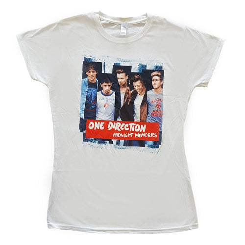 One Direction Midnight Memories Strips Ladies T-Shirt - Special Order