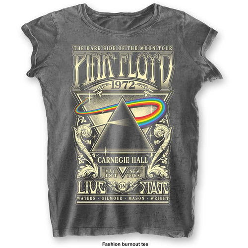 Pink Floyd Carnegie Hall Ladies Burn Out T-Shirt