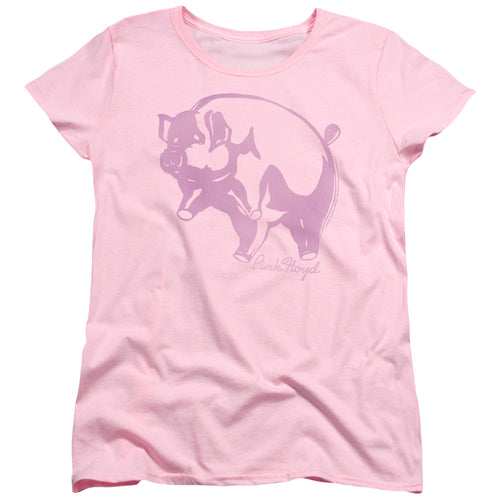 Pink Floyd Special Order Pink Animal Women's 18/1 100% Cotton Short-Sleeve T-Shirt