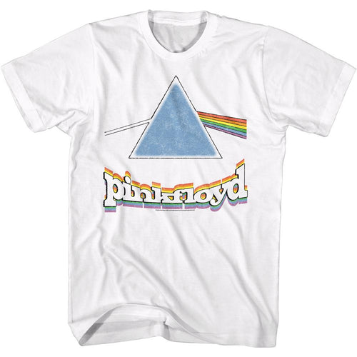 Pink Floyd Special Order Rainbow Prism W/Logo Adult Short-Sleeve T-Shirt