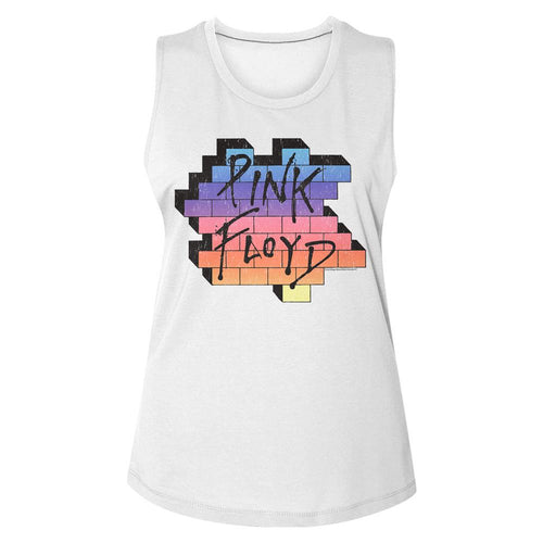 Pink Floyd Special Order Rainbow Wall Ladies Muscle Tank