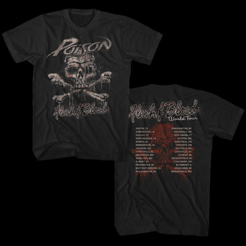 Poison Special Order Flesh & Blood World Tour Adult S/S T-Shirt