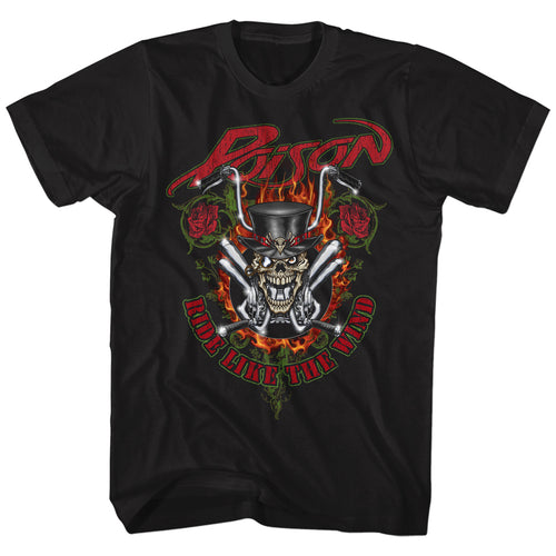 Poison Special Order Ride Like The Wind Adult S/S T-Shirt
