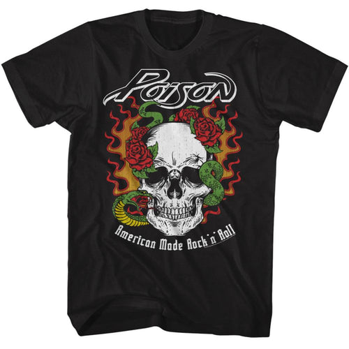Poison Flame Skull With Snake Adult Short-Sleeve T-Shirt