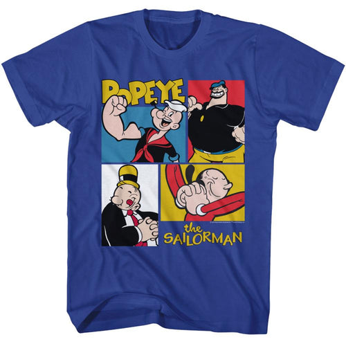 Popeye Character Squares Adult Short-Sleeve T-Shirt