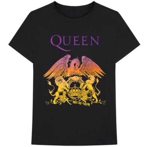 Queen - Queen Crest Gradient Black Short-Sleeve T-Shirt