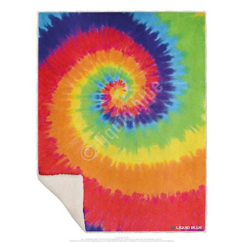 Rainbow Spiral Fleece Throw Blanket