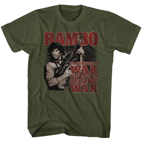 Rambo Become War Adult Short-Sleeve T-Shirt