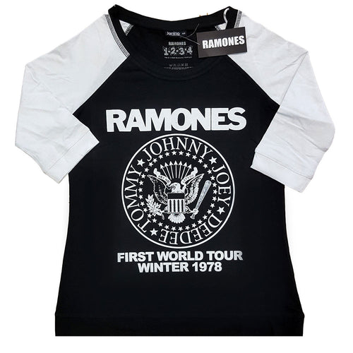 Ramones First World Tour 1978 Ladies Raglan T-Shirt - Special Order