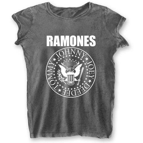 Ramones Presidential Seal Ladies Burn Out T-Shirt - Special Order