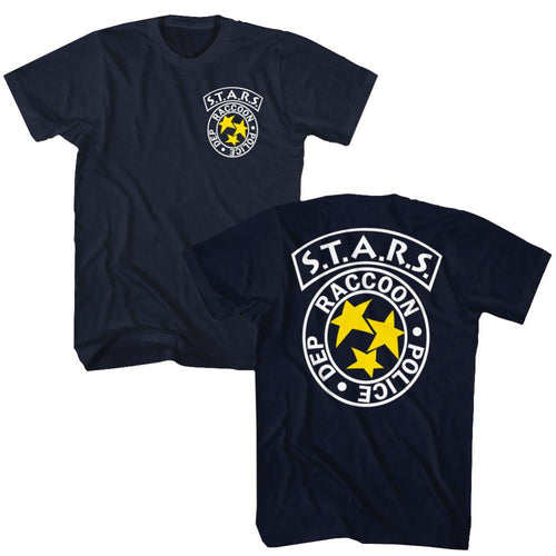 Resident Evil Stars Front Back Adult Short-Sleeve T-Shirt