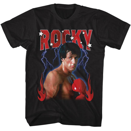 Rocky Lightning Flames Adult Short-Sleeve T-Shirt