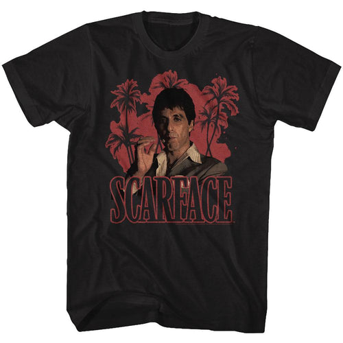 Scarface Special Order Red Palms Adult S/S T-Shirt