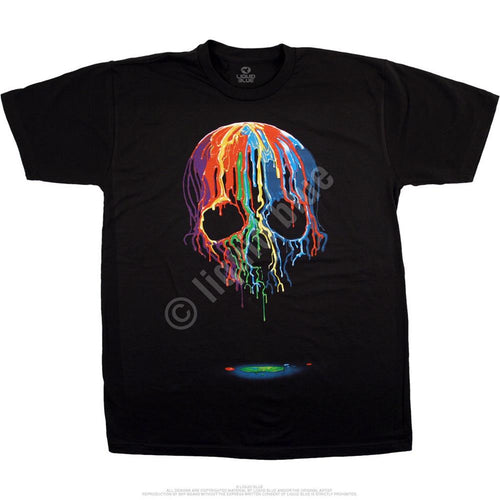 Skulls Melting Skull Black Athletic T-Shirt