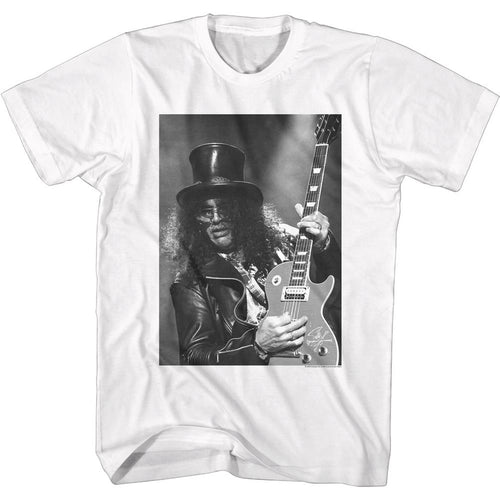 Slash Special Order B&W Slash W/Guitar Adult Short-Sleeve T-Shirt