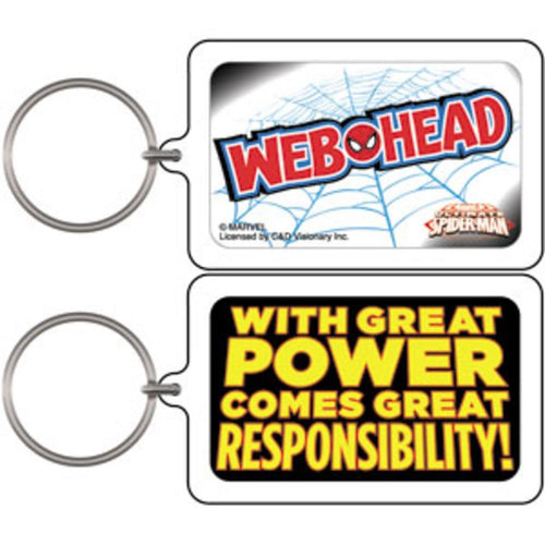 Spider-Man Classic Responsibility Web Head 2 Sided Lucite Keychain