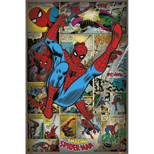 Spider-Man Vintage Comic Strip Poster - 24 In x 36 In