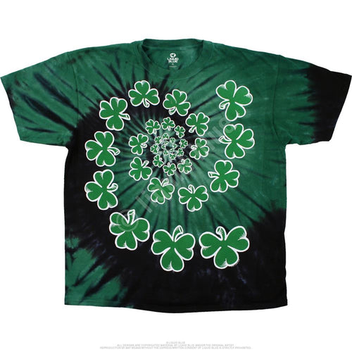 St. Patrick's Day Shamrock Spiral Tie-Dye T-Shirt