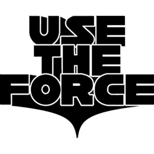 Star Wars Use The Force Rub On Sticker - Black