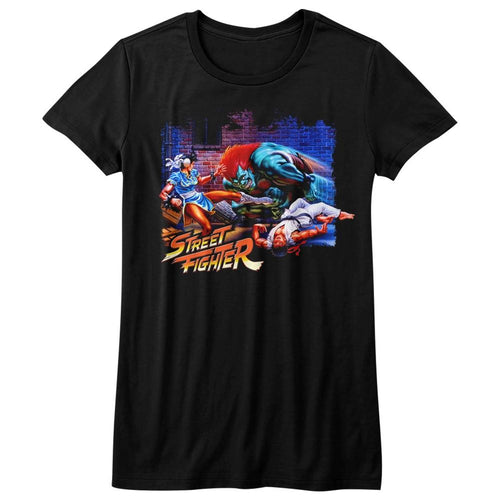 Street Fighter Alley Fight Juniors Short-Sleeve T-Shirt