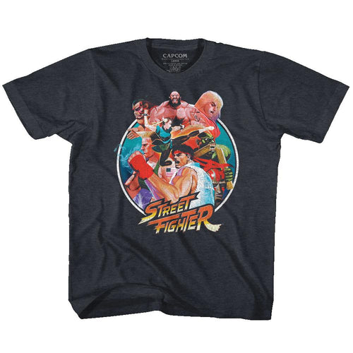 Street Fighter Group Circle Youth Short-Sleeve T-Shirt