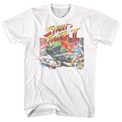 Street Fighter Faded SF2 Adult Short-Sleeve T-Shirt