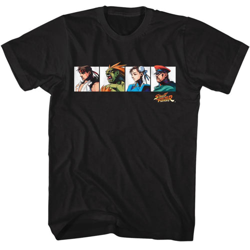 Street Fighter Special Order Four Characters Chest Hit Adult Short-Sleeve T-Shirt