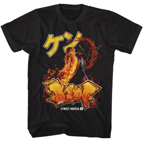 Street Fighter Ken Graffiti Adult Short-Sleeve T-Shirt